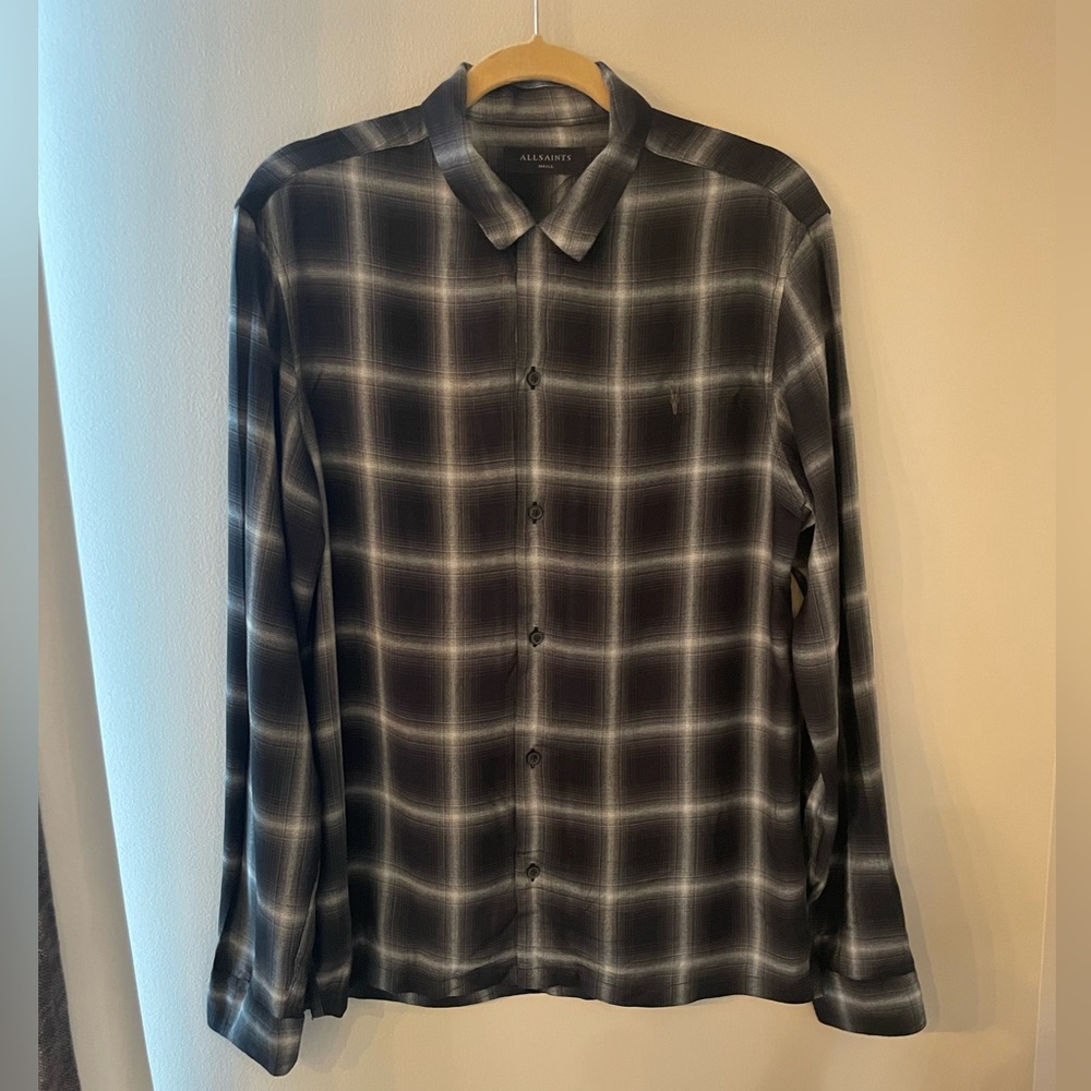 All Saints Men’s Plaid Button-up